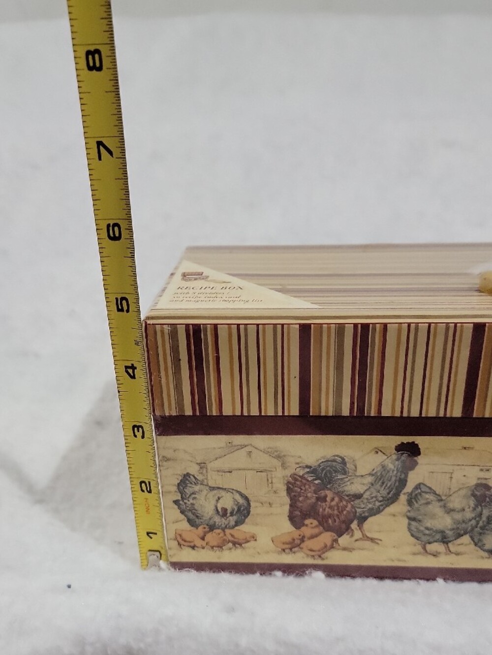 Decorative Chicken Farm Recipe Box - Rustic- Country - NEW - Picture 4 of 6